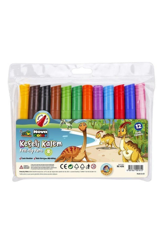Jumbo Keçeli Kalem 12 Renk ( Kırtasiye)