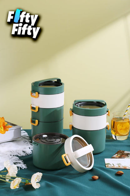 Lunch Box 3 Katlı Büyük Boy 1800 ML Ofis-Okul İçin Yeni Nesil Sefer Tası-FFLBOX3KAT1800ML
