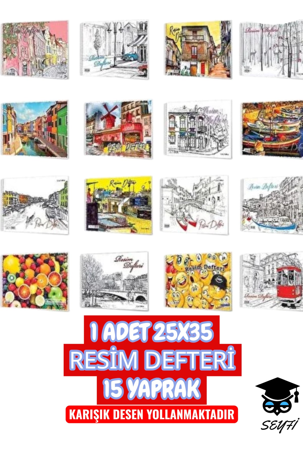 1 Adet 25x35 Resim Defteri 25 Yaprak