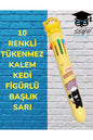 10 RENKLİ TÜKENMEZ KALEM KEDİ FİGÜRLÜ BAŞLIK