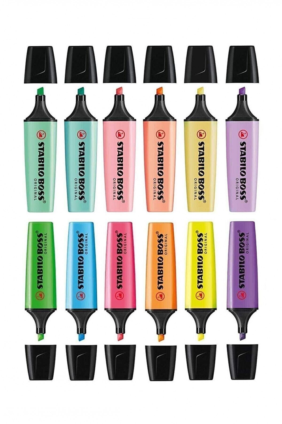 Boss Original Fosforlu İşaretleme Kalemi 6 Pastel 6 Canlı Renk