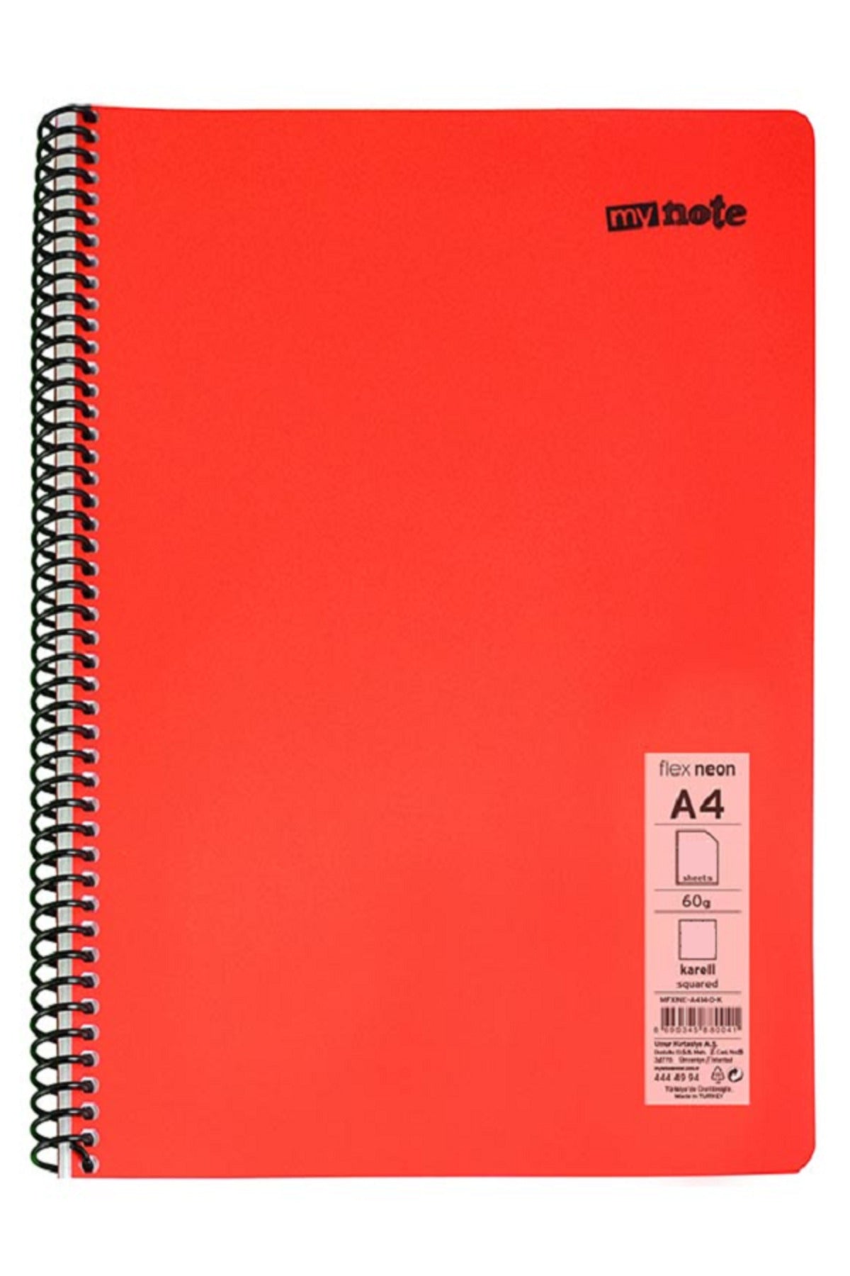Defter Okul Defteri Spiralli Telli Pp Kapak A4 1 Adet Farklı Renklerde - 120 Sayfa Çizgili ( 1 ADET)