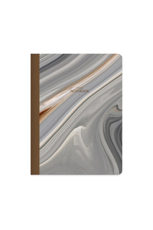 19x25 Çizgisiz Defter Terzi Dikişli Mermer Desenli 50 Yaprak Beyaz Kağıt 1.hamur