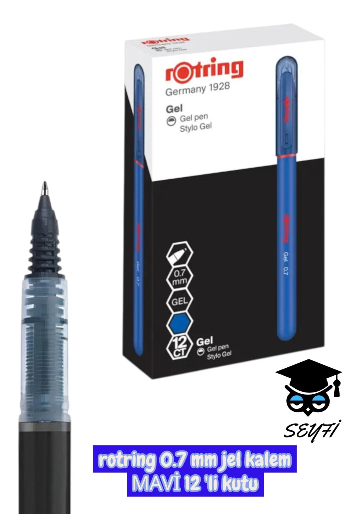 rotring 0.7 mm jel kalem 12 'li kutu