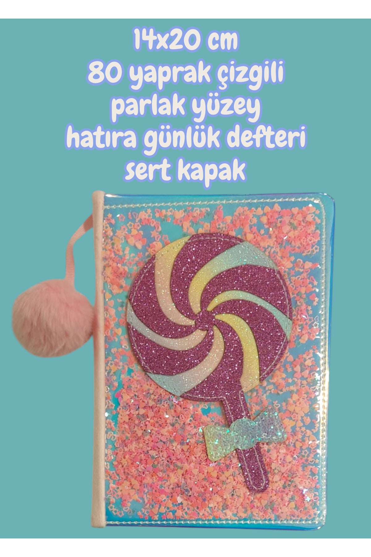 14x20 cm 80 yaprak çizgili parlak yüzey hatıra günlük defteri sert kapak