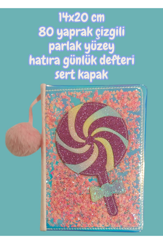 14x20 cm 80 yaprak çizgili parlak yüzey hatıra günlük defteri sert kapak