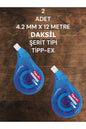 2 ADET 4.2 MM X 12 METRE SIVI SİLİCİ ŞERİT TİPİ TİPP-EX