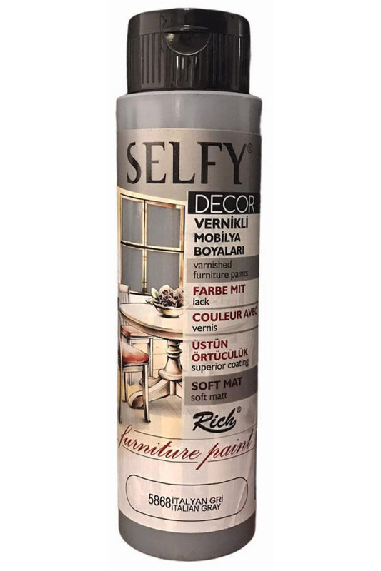 Selfy Decor Vernikli Boya 500cc - İtalyan Gri 5868