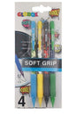 2900 0.7 Soft Grip Baskılı Versatil Kalem Seti 4 Lü