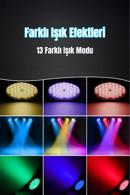 54lü LED Renkli Müzik Sensörlü Par Işığı