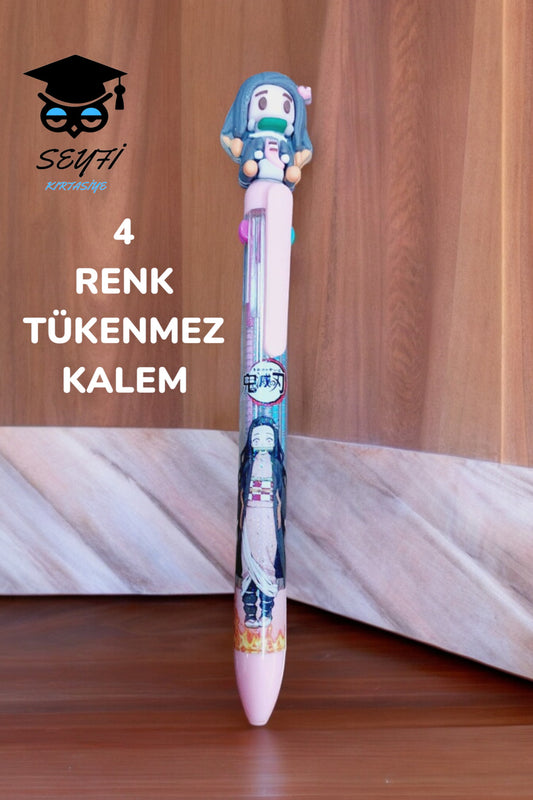 4 RENKLİ TÜKENMEZ KALEM ANİME MODELLER 1 ADET