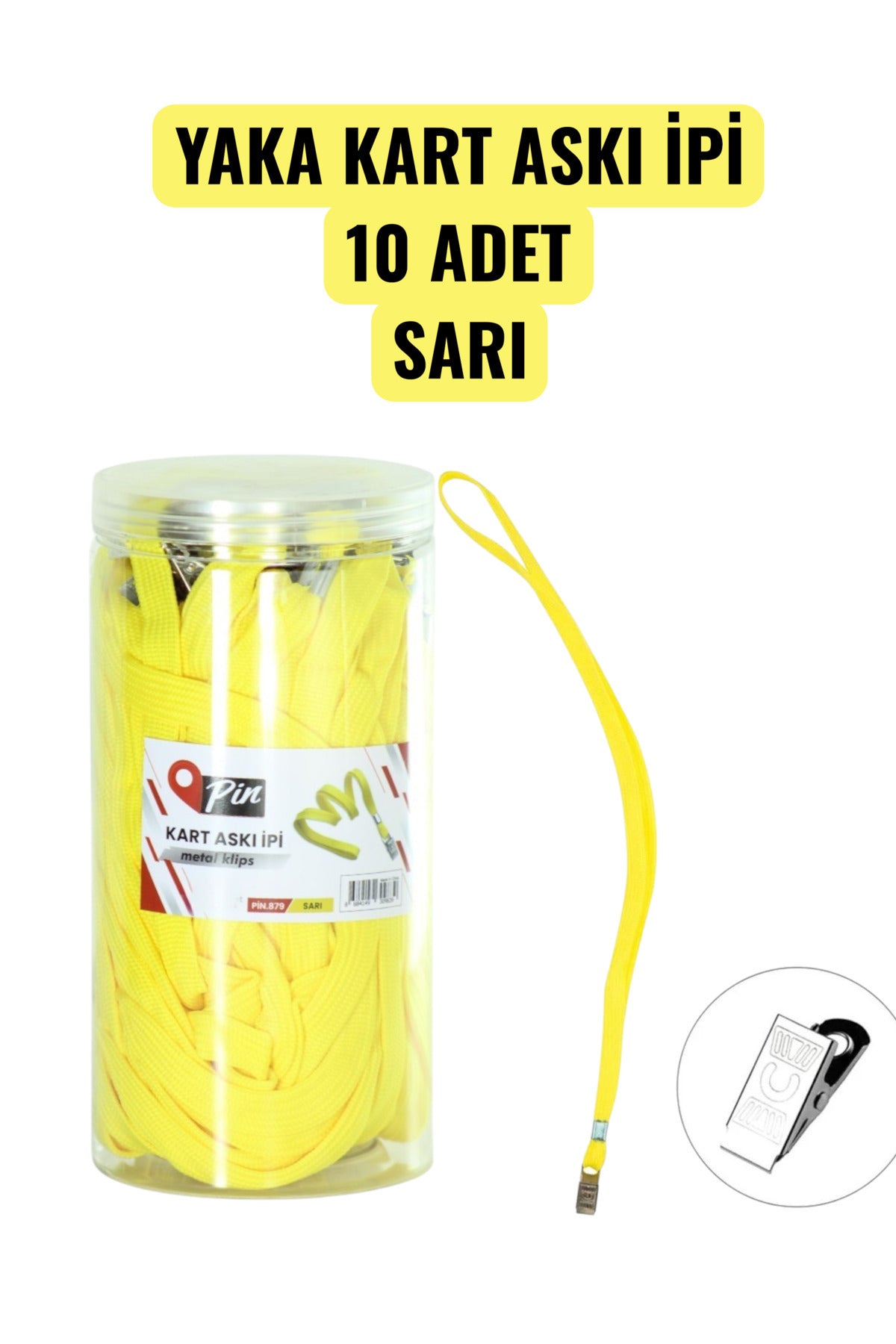 YAKA KART ASKI İPİ 10 ADET SARI