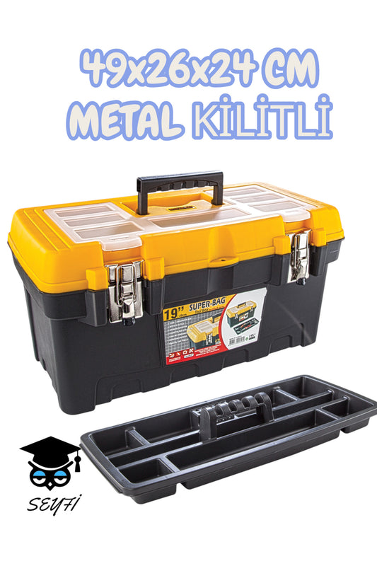 metal kilitli takım çantası 19'' 49 cm hırdavat çantası