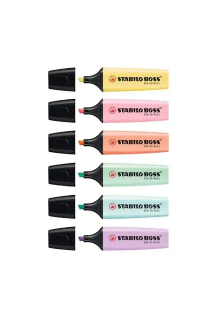 Boss Original Fosforlu İşaretleme Kalemi 6 Renk Set