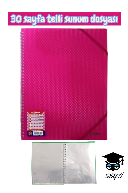 a4 ebat spiralli sunum dosyası 30 yaprak plastik kapak