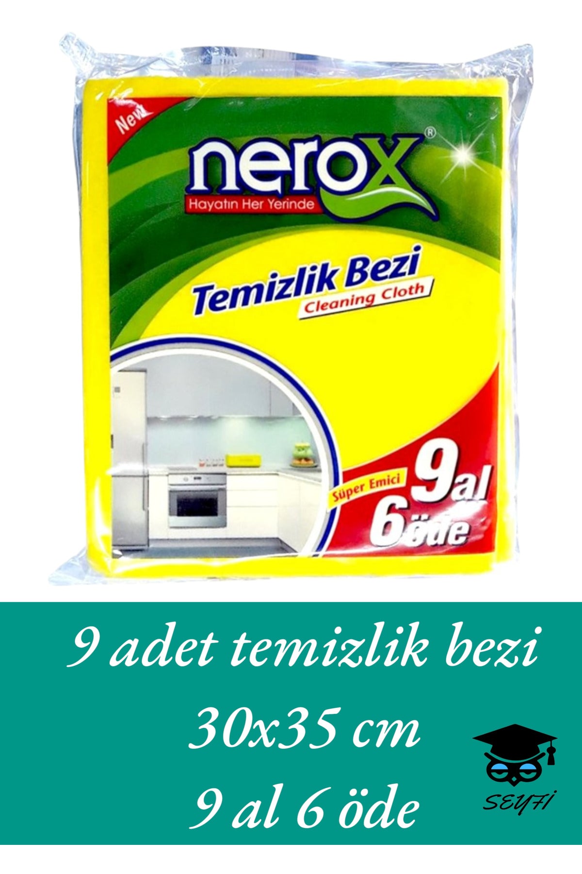 9 adet temizlik bezi 30x35 cm 9 al 6 öde