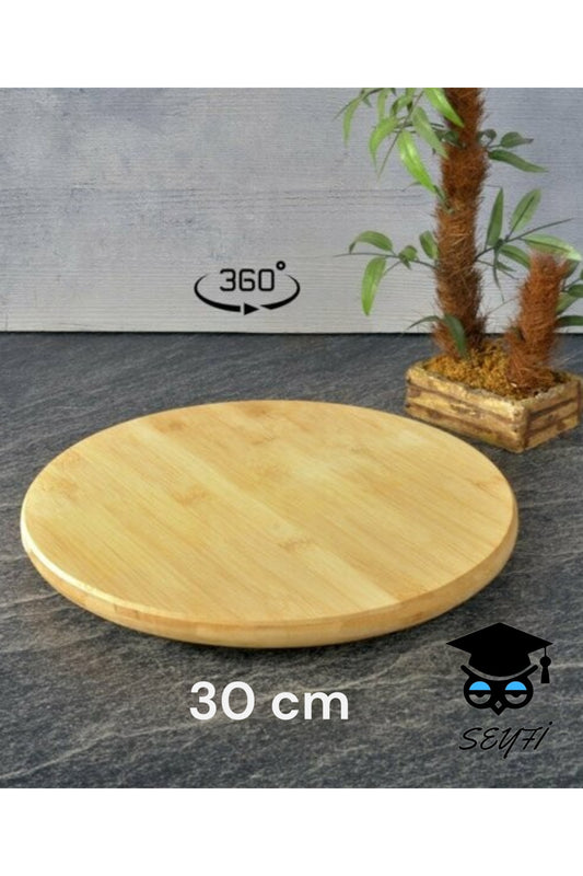BAMBU SUNUMLUK 30 CM DÖNER STANDLI DÜZ BÖLMESİZ