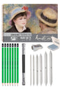 35X50 CM 160 GR ESKİZ DEFTERİ SETİ 7 ADET DERECELİ KALEM HB-B-2B-3B-4B-5B-6B PASTEL DAĞITICI ...