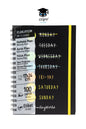 17x24 CM 100 YAPRAK PLANLAYICI DEFTER STİCKER AYLIK HAFTALIK YILLIK YEMEK PLANNER SERT KAPAK TELLİ