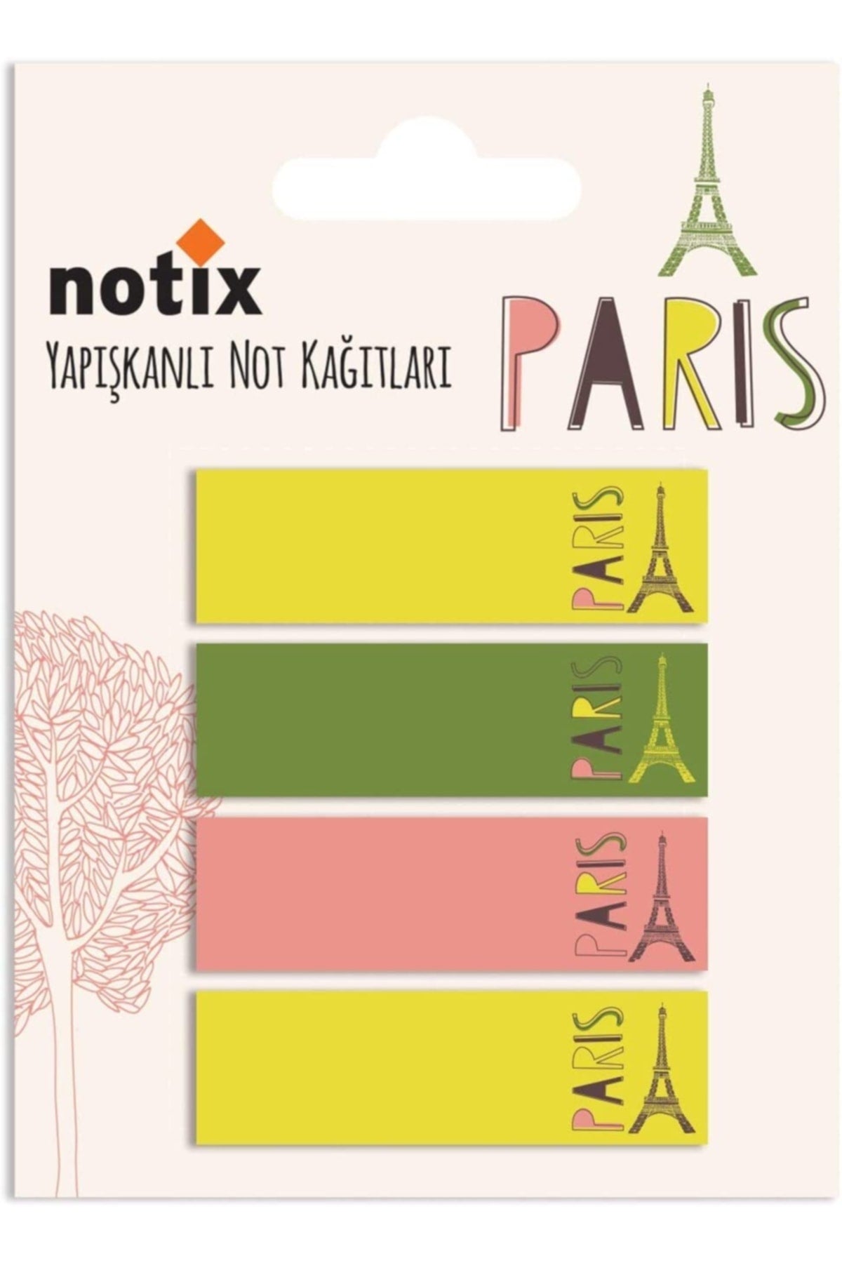 Paris Renkli Ayraç 25 Yaprak 4 * 15 * 50