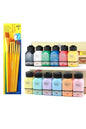 Akrilik Boya Seti 12 X 75 (Canlı Ve Pastel Renkler) Fanart Set3 (7li) Fırça Hediyeli