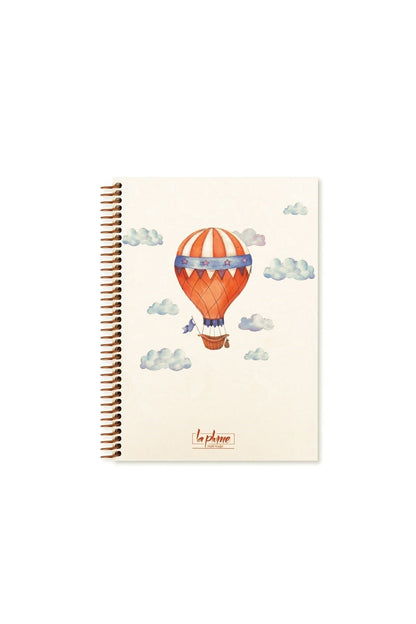 20x28 Cm 100 Yaprak Çizgisiz Balon Sert Kapak Telli Defter 60 Gr Krem Rengi Kaliteli Kağıt