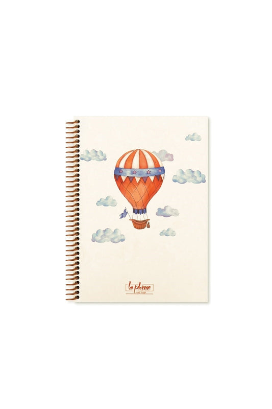 20x28 Cm 100 Yaprak Çizgisiz Balon Sert Kapak Telli Defter 60 Gr Krem Rengi Kaliteli Kağıt