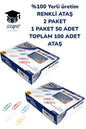 %100 Yerli üretim RENKLİ ATAŞ 2 PAKET 1 PAKET 50 ADET TOPLAM 100 ADET ATAŞ