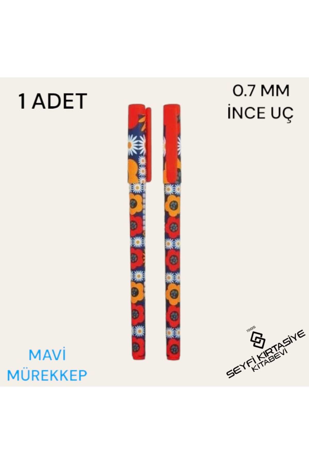 DESENLİ GÖVDE JEL TÜKENMEZ KALEM MAVİ MÜREKKEP 0.7 MM İĞNE UÇ İNCELİĞİ