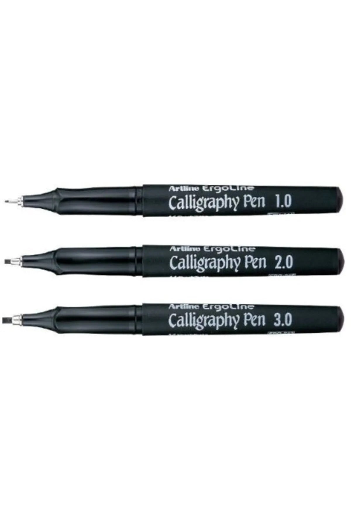 Ergoline Calligraphy 3'lü Kaligrafi Kalem Seti Siyah - Çizgi Genişliği 1.0 - 2.0 - 3.0mm
