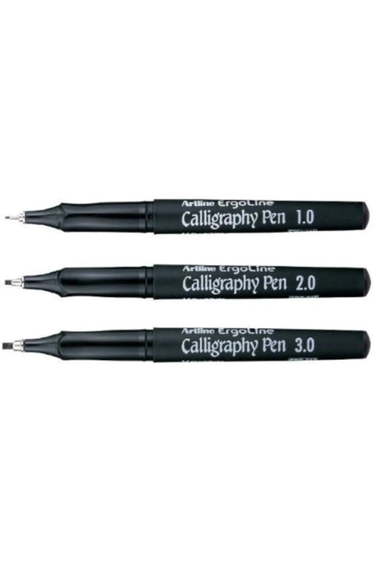 Ergoline Calligraphy 3'lü Kaligrafi Kalem Seti Siyah - Çizgi Genişliği 1.0 - 2.0 - 3.0mm