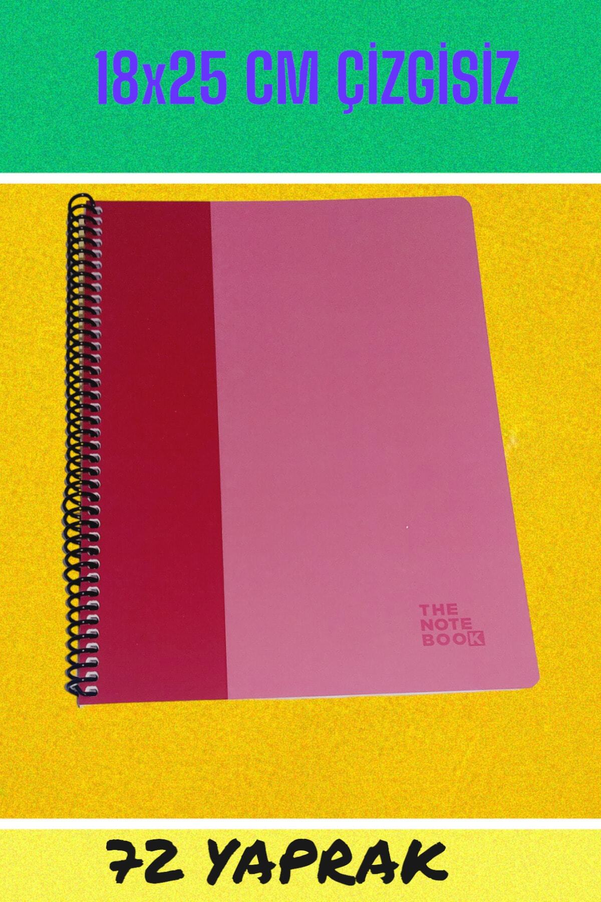 18x25 Cm Çizgisiz 72 Yaprak Telli Karton Kapak Defter 60 Gr Beyaz Sayfa