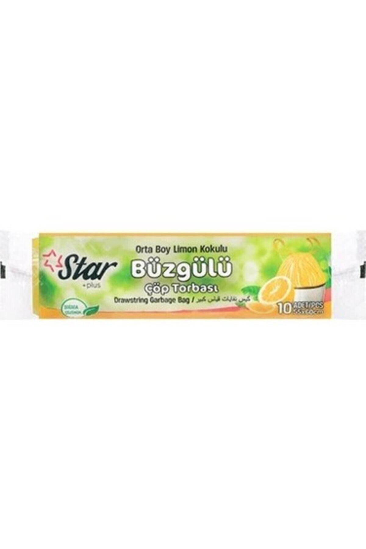 Büzgülü Orta Boy Çöp Torbası 5 Paket Limon Kokulu 55x60 Cm