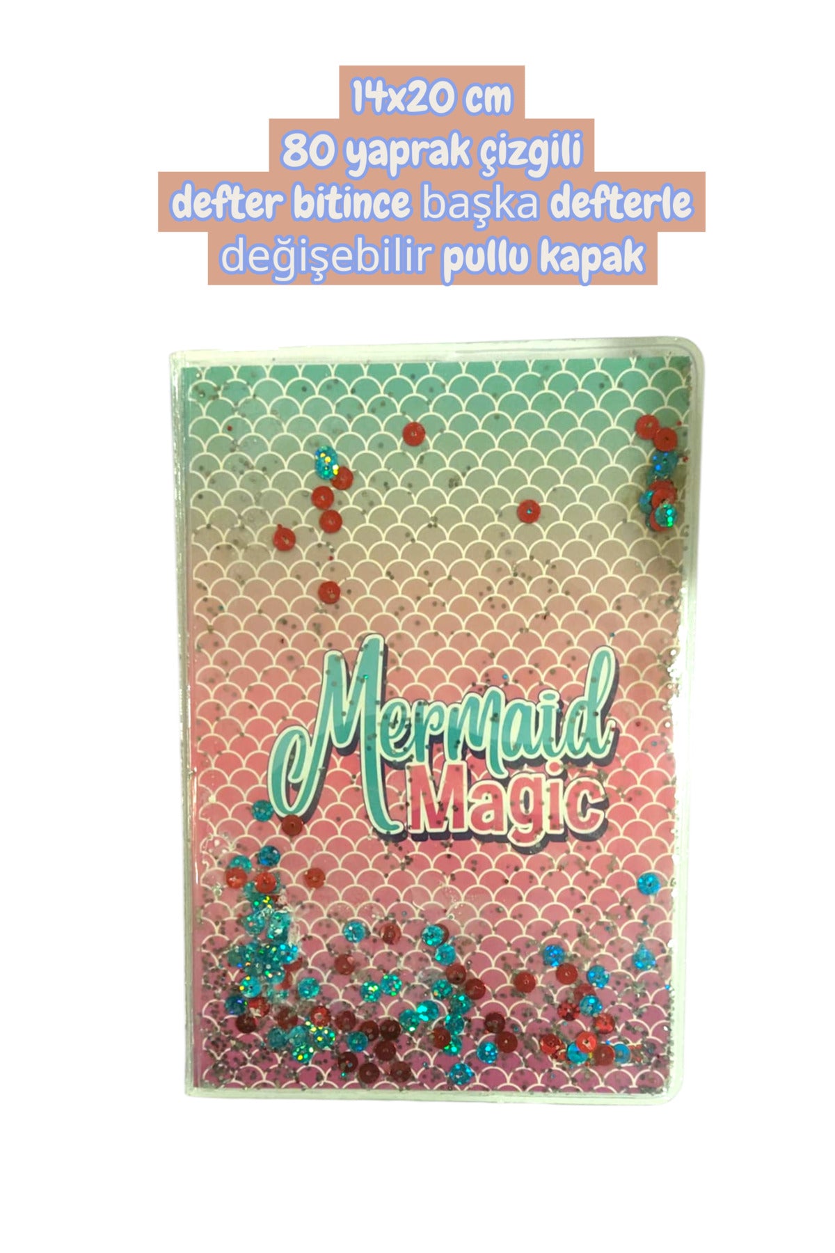 14x20 cm 80 yaprak çizgili defter bitince başka defterle değişebilir pullu kapak