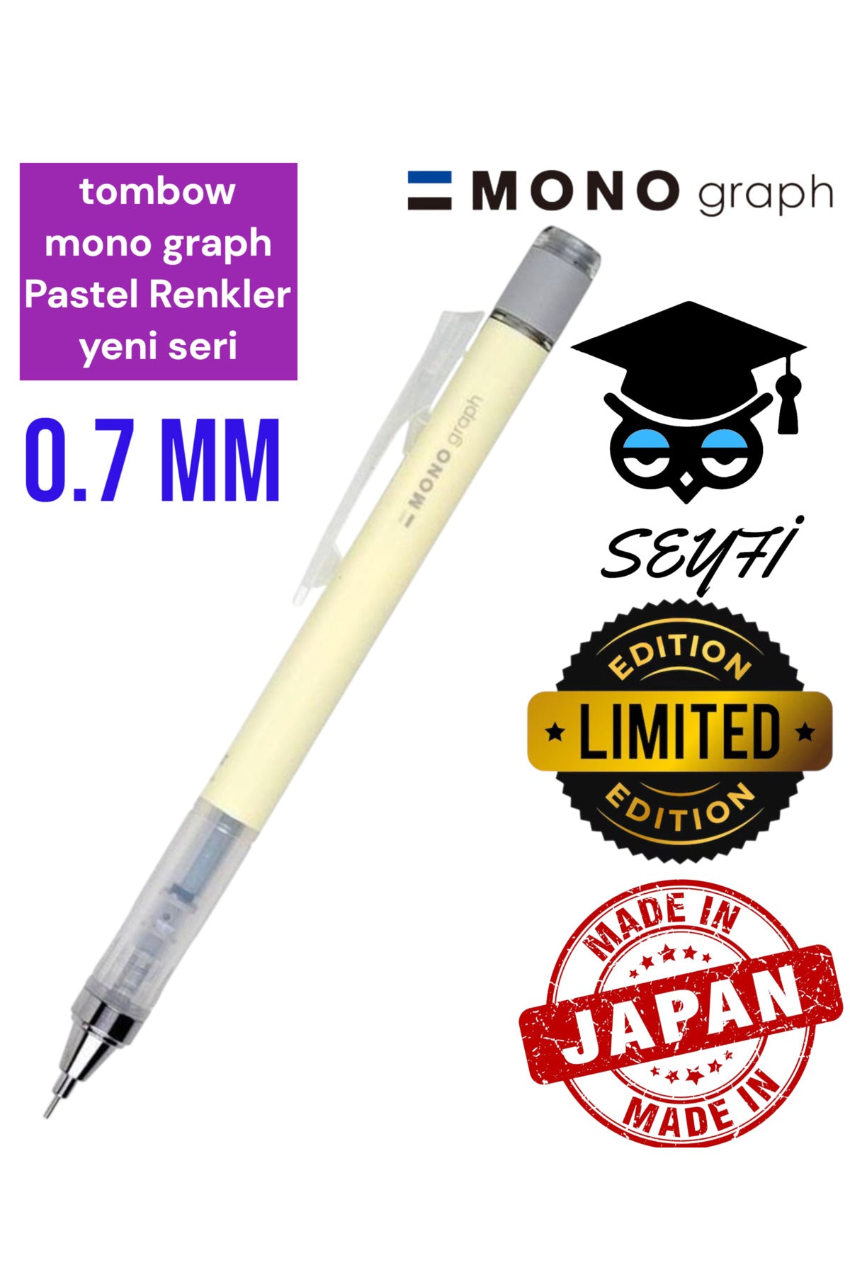 Mono Graph pastel renk uçlu kalem 0.7 mm YENİ ÜRÜN tombow