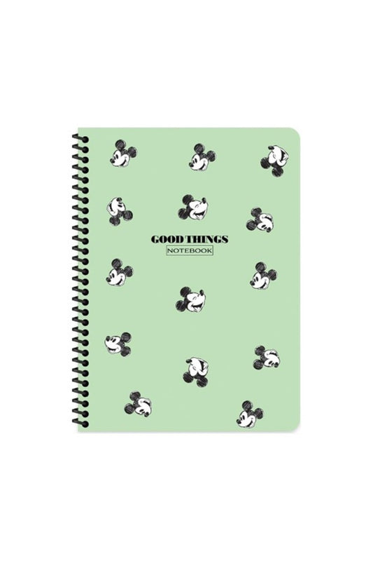 Mickey Mouse 20x28 Cm Çizgisiz 80 Yaprak Telli Defter Karton Kapak 60 Gr Beyaz Kağıt