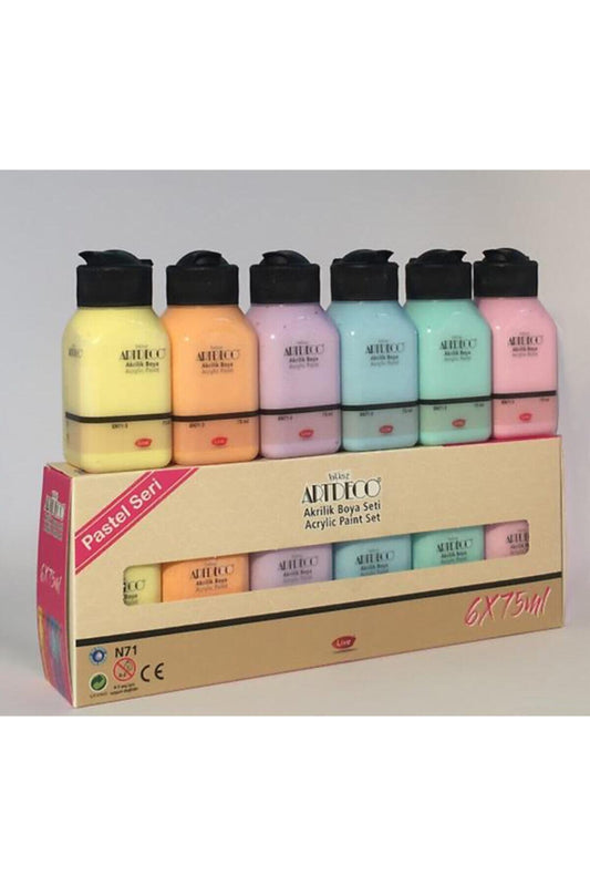 Akrilik Boya 6x75ml Pastel Renkler Lv-Y-070i-AS2