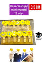Desenli ahşap mini mandal 12 adet 3,5 cm süsleme mandalı