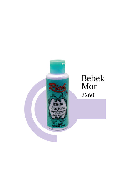 Multi Surface Her Yüzey İçin Akrilik Boya 120 cc. - 2260 Bebek Mor