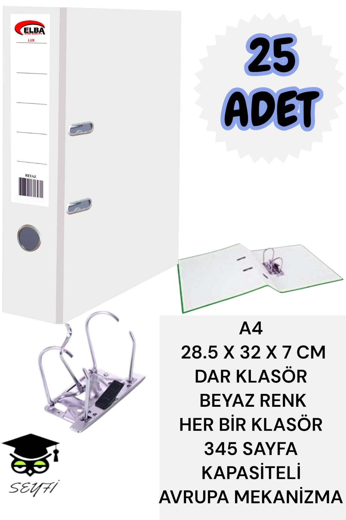 A4 OFİS KLASÖRÜ BÜRO EVRAK DÜZENLEYİCİ KLASÖR ÇİFT METAL HALKA AVRUPA MEKANİZMA