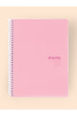 KARELİ 16x22 Cm Pastel Renk Telli Defter Telli Beyaz 80 Sayfalı Plastik Kapak KIRMIZI