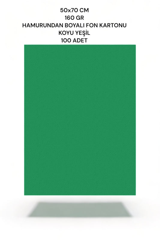 KOYU YEŞİL 50X70 CM 160 GR FON KARTONU 100'LÜ PAKET