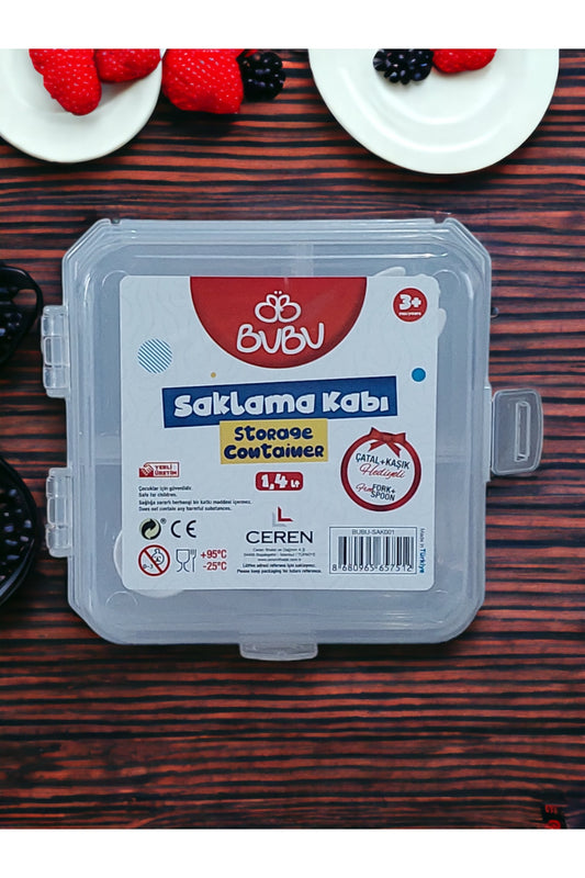SAKLAMA KABI SETİ ÇATAL + KAŞIK PLASTİK BESLENME KABI