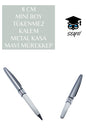 8 CM MİNİ BOY TÜKENMEZ KALEM METAL KASA MAVİ MÜREKKEP
