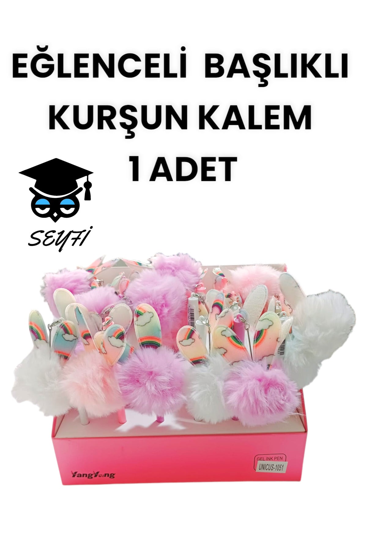 EĞLENCELİ BAŞLIKLI KURŞUN KALEM PONPON KALEMLER