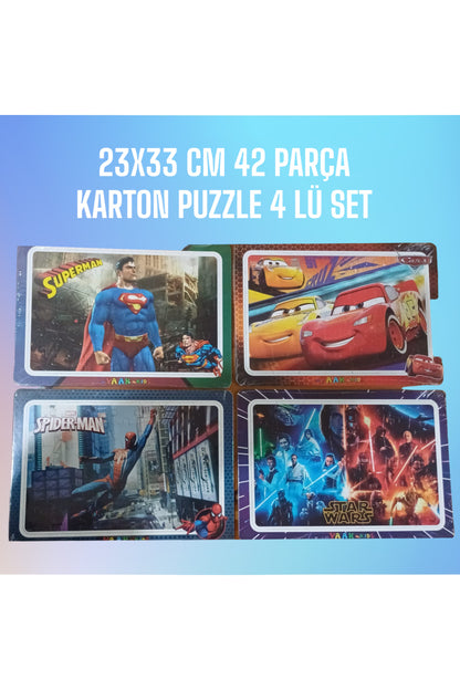23X33 CM 42 PARÇA KARTON PUZZLE 4 LÜ SET ERKEK MODELLER