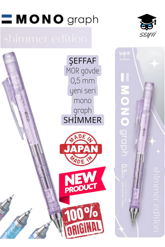 şeffaf gövde 0,5 mm yeni seri tombow mono graph shimmer serisi