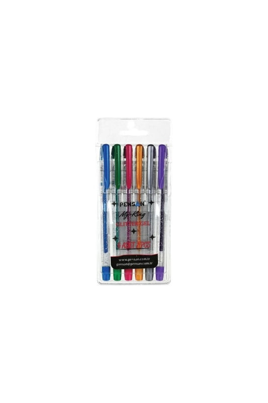 My-King Glitter Simli Jel Kalem 1.0 mm 6 Adet - Karışık Renk