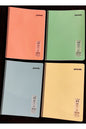 4 Adet Pastel Renk 120 Yaprak Çizgili Telli A4 Büyük Boy Defter 60gr Beyaz Kağıt