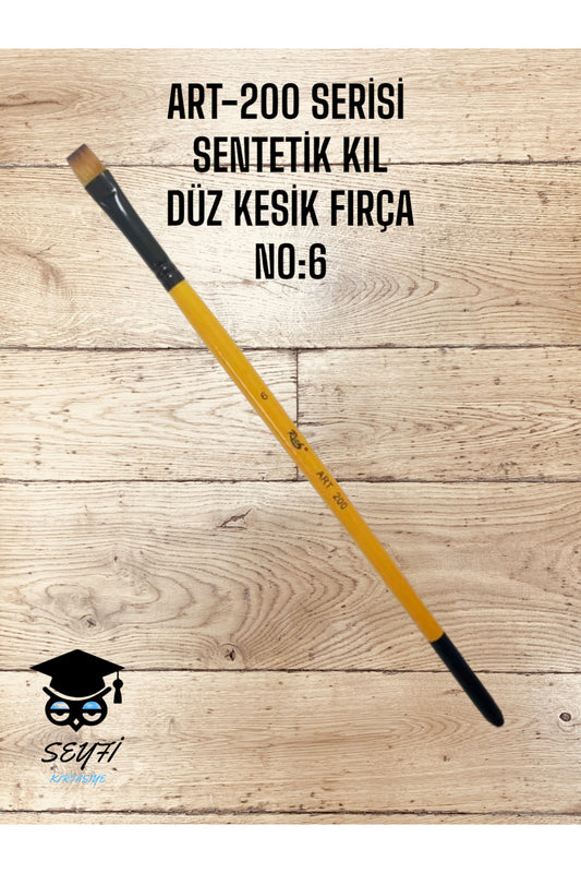 ART-200 SERİSİ SENTETİK DÜZ KESİK KIL FIRÇA NO:6